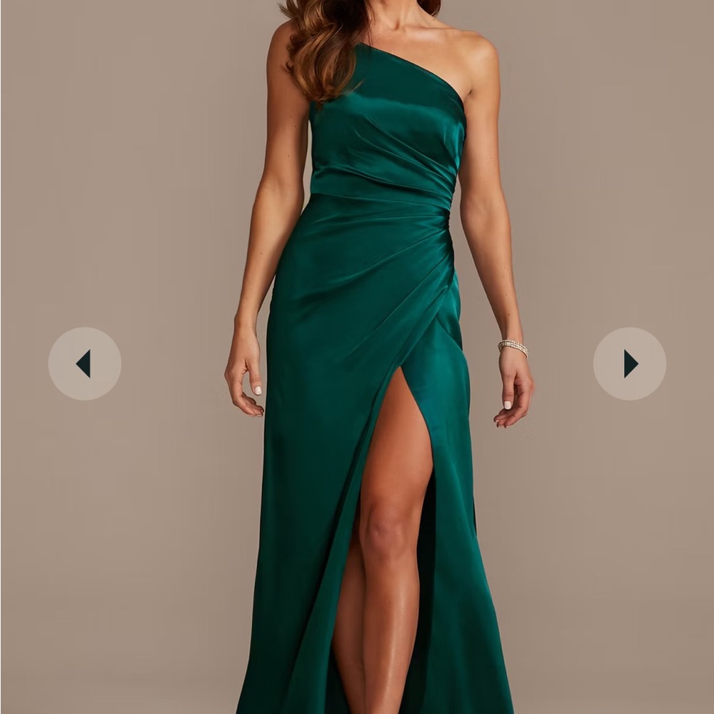 CHARMEUSE DRAPED ONE-SHOULDER BRIDESMAID DRESS,GEM,8